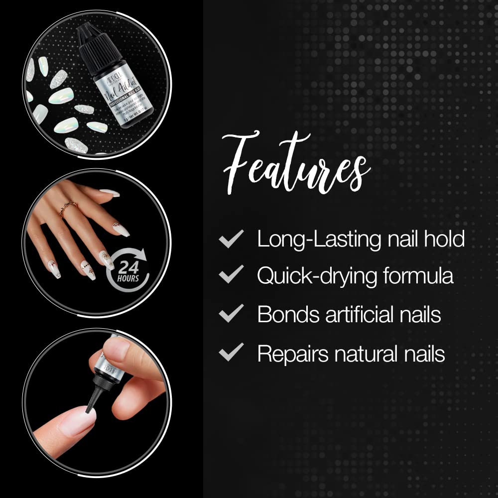 Ardell Professional Nail Glue, Superior Hold, Long-Lasting Adhesive for Fake Nails, Press On Nails & Nail Repairs, Quick-Drying Formula, 5g