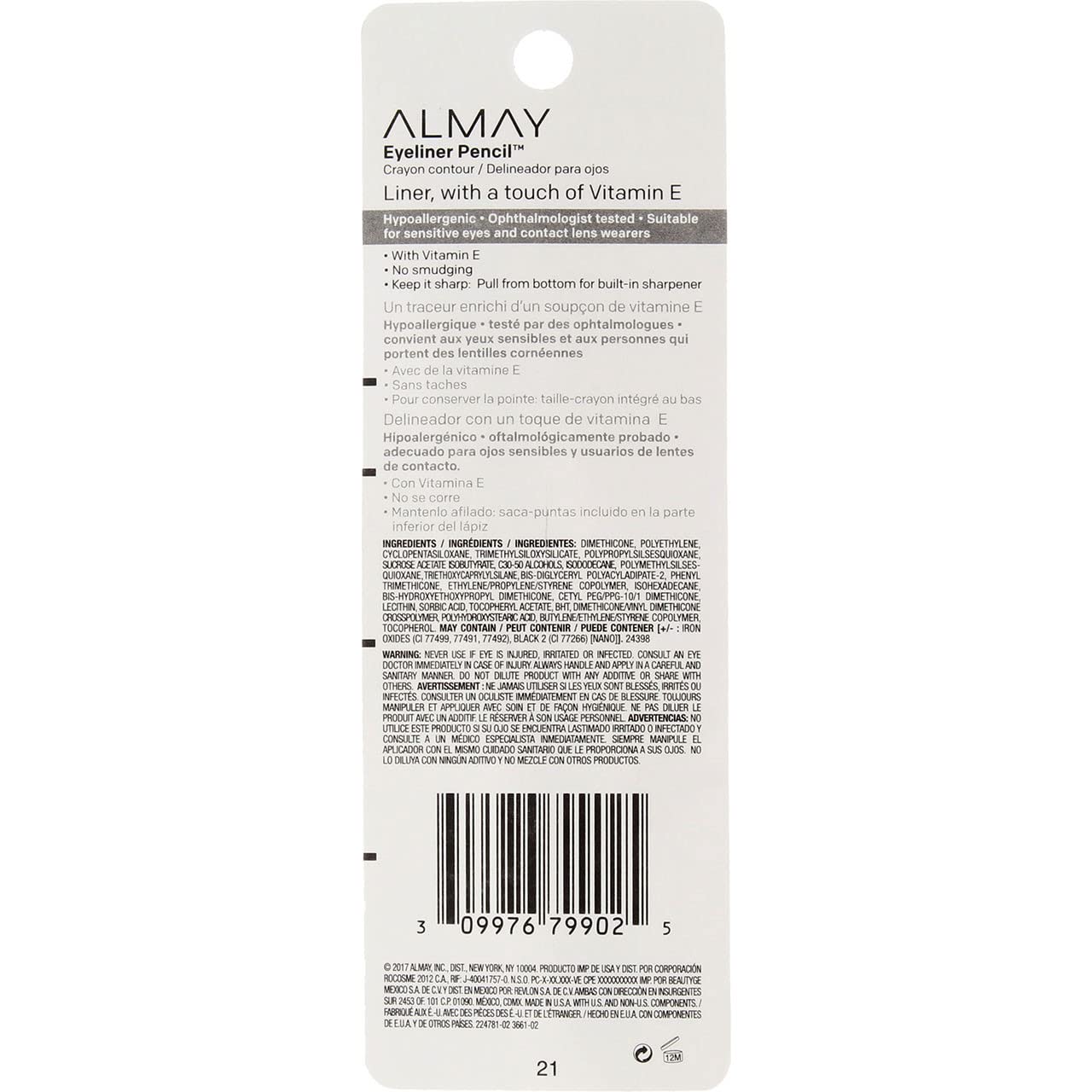 Almay Eyeliner Pencil, Black Brown [206], 0.01 oz (Pack of 10)