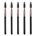 UorPoto Mascara Brush Wands Makeup Lash Spoolies Set 5Pcs Spooly Eyelash Eyebrow Brushes Applicators for Extensions Reusable JMS-5