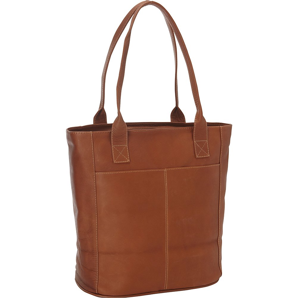 Piel Leather XL Laptop Tote Bag, Saddle, One Size