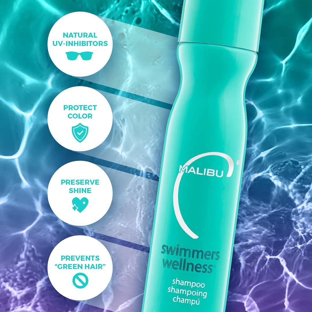 Malibu C Swimmers Wellness Shampoo and Conditioner Set (9 oz) - Restorative Hair Care for Swimmers - Protects Against Chlorine Damage & Combats Beauty and Personal Care Malibu C