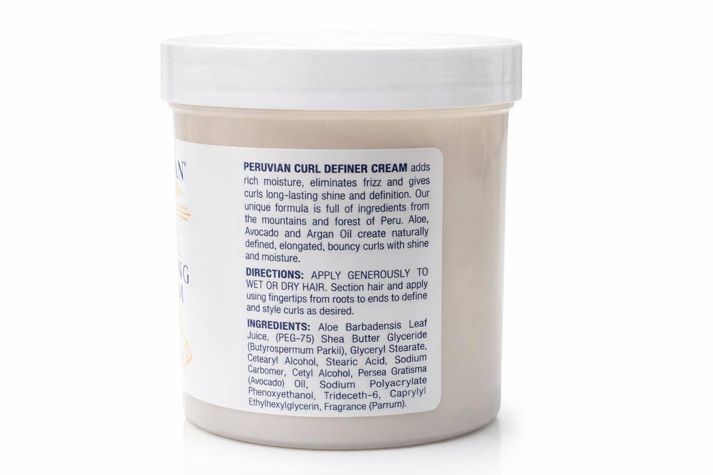 Peruvian white Curl Defining Cream Tames Frizz, Moisture-Rich, 16 oz.
