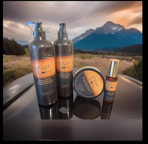 Argan Deluxe Professional Argan Oil Hair Care Set, Nourishing Shampoo and Conditioner 500ml, Nutrition infusion Hair Mask 500ml, Hair and Body Serum