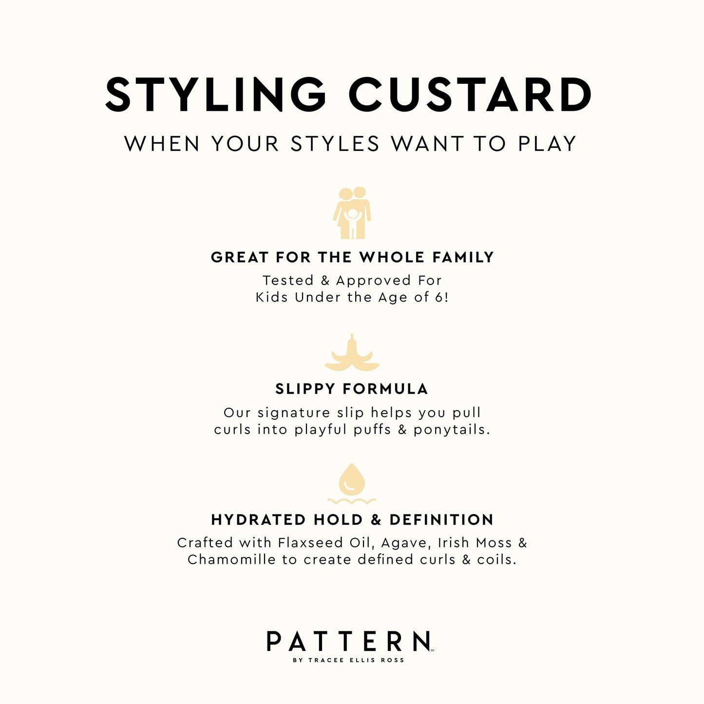PATTERN Beauty by Tracee Ellis Ross Styling Custard, 15 Fl Oz, Best for Curlies, Coilies and Tight-Textured Hair, 3a-4c