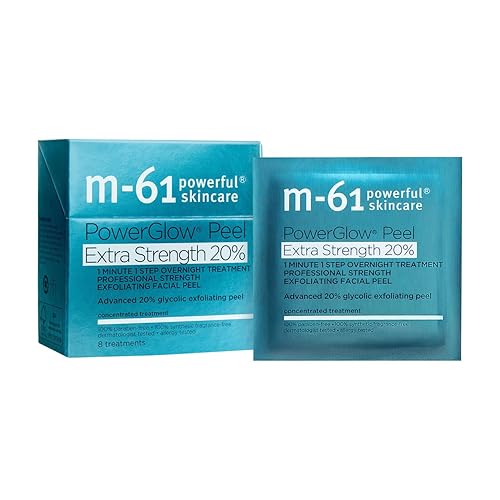 m-61 PowerGlow Peel Extra Strength 20% | Professional Strength Exfoliating Facial Peel With Advanced 20% Glycolic Acid - 8 Treatments