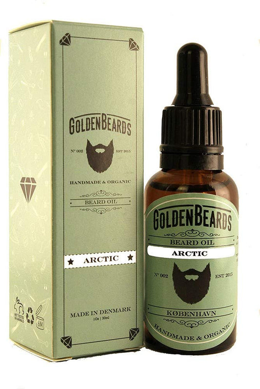 Organic Beard Oil and Beard Growth - ARCTIC - 30ml *Golden Beards* - 100% Organic - Moisturise your beard and skin, 100% Vegan & Organic Oils - Stop Beauty and Personal Care Golden Beards Kobenhavn BALM GROOMING OIL