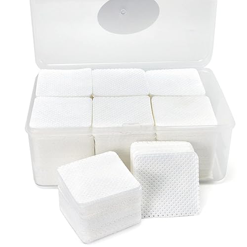 1100PCS Lint Free Nail Wipes with Case Package - Non-Woven Soft Nail Polish Remover Pads - Lint Free Wipes for Gel Nails - DIY Nail Art Supplies