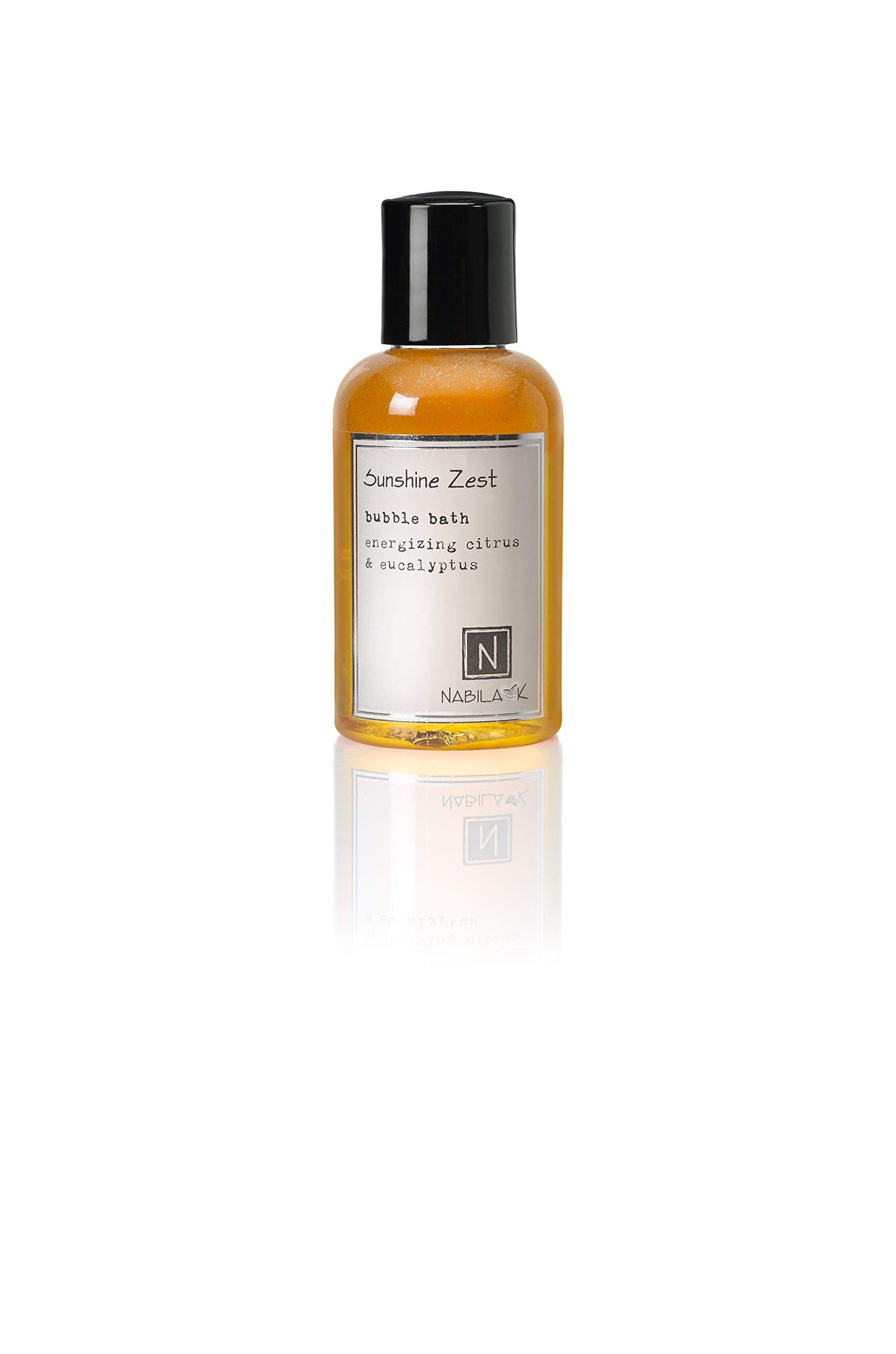 Sunshine Zest Travel Size Bubble Bath with Citrus & Eucalyptus Scent by Nabila K - Essential Oils, Natural Ingredients for Sensitive Skin, Gentle