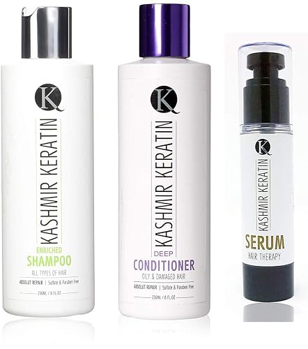 Keratin enriched 8oz Hair Care Set (8oz Enriched Shamp/8oz Deep Cond, 1.69oz Serum)