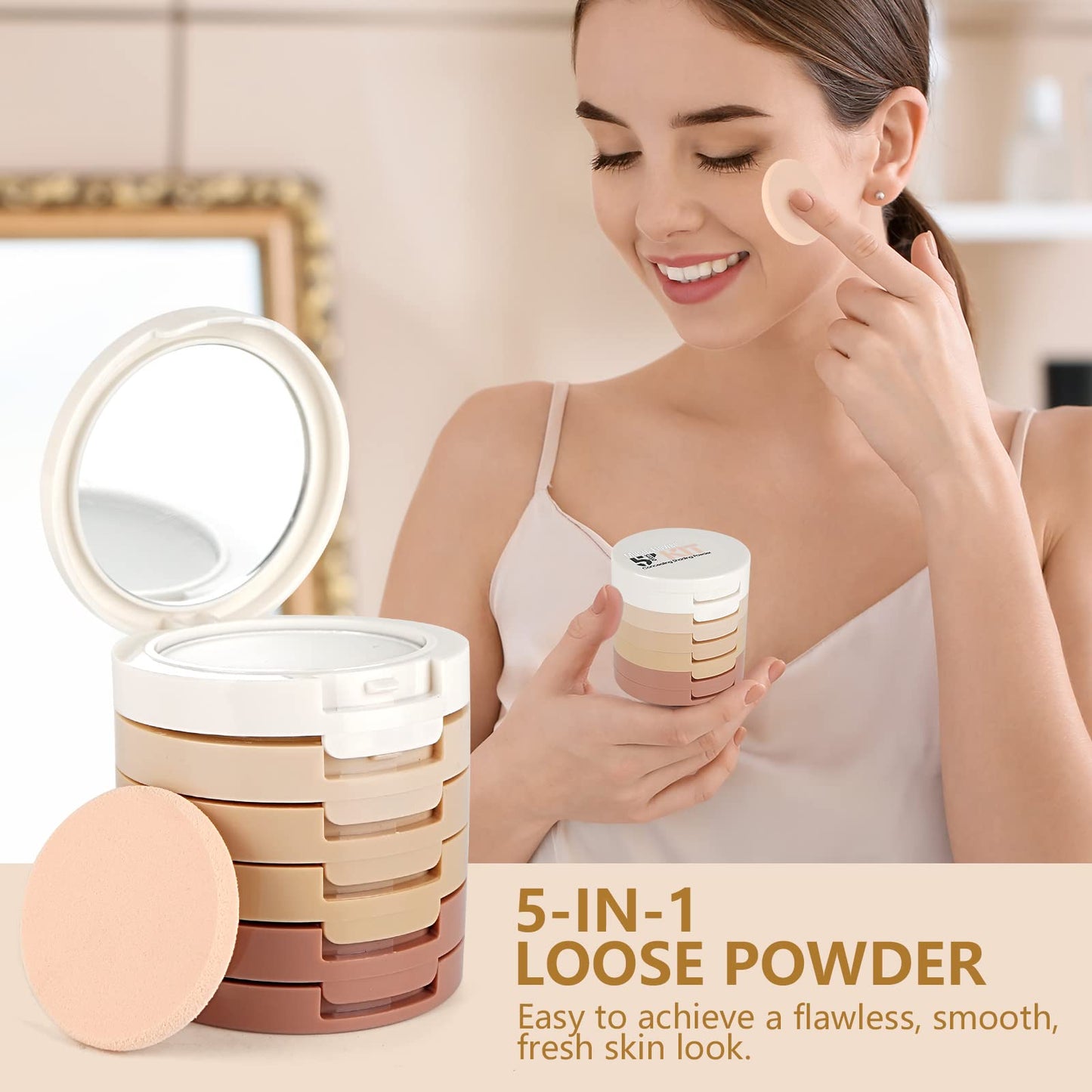 Meao Multi-layer 5 Colour Makeup Compact Make up Contour Face Bronzing Foundation Correcting Pressed Powder Facial Base Contouring Beauty Cosmetics