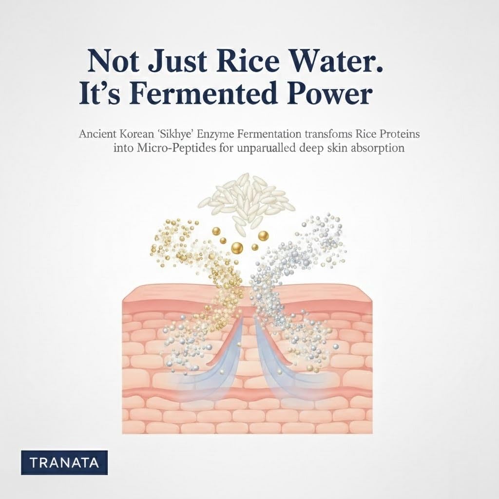 TRANATA Rice Lipids Peptide Serum -UK Vegan Society Certified Glass Skin Mask 80% Rice Extract Niacinamide Adenosine for Glass Skin, Pore Care Beauty & Personal Care TRANATA