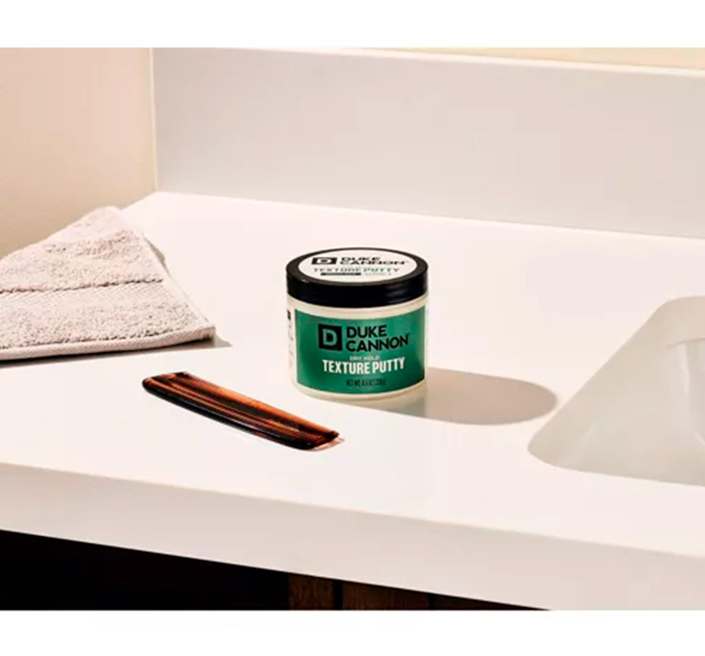 Duke Cannon Supply Co. Supply Co. Dry Hold Texture Putty - Medium Hold Hair Putty - Ideal for short to medium styles and all textures - No Shine