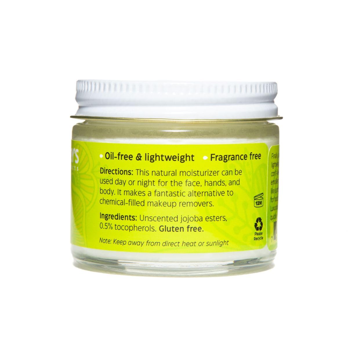 Uncle Harry's Natural Products Jojoba Cream, Smooth Lightweight Fragrance Free Jojoba Esters, Gentle and Non-Comedogenic Perfect for Sensitive Skin