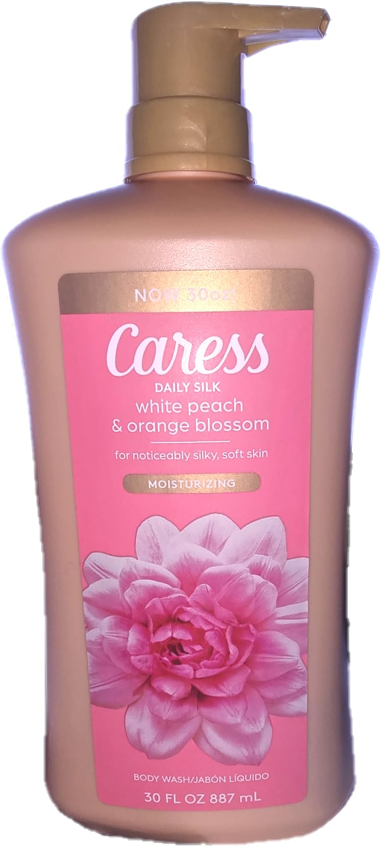Caress Daily Silk, White peach and Orange blossom scent for noticable silking, solf skin, moisturizing body wash 30 oz
