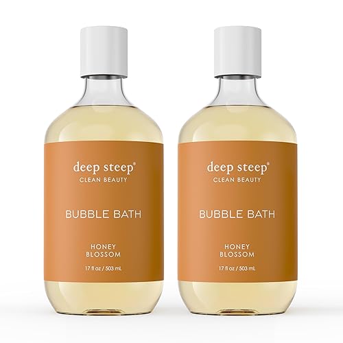 Deep Steep Bubble Bath, Honey Blossom 17 oz (Pack of 2) - Hypoallergenic, Clinically Tested Soothing Soak with Shea Butter & Argan Oil - Sulfate-Free
