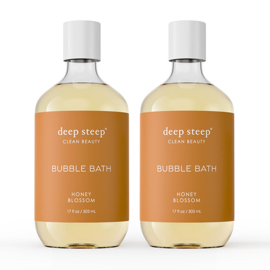 Deep Steep Bubble Bath, Honey Blossom 17 oz (Pack of 2) - Hypoallergenic, Clinically Tested Soothing Soak with Shea Butter & Argan Oil - Sulfate-Free
