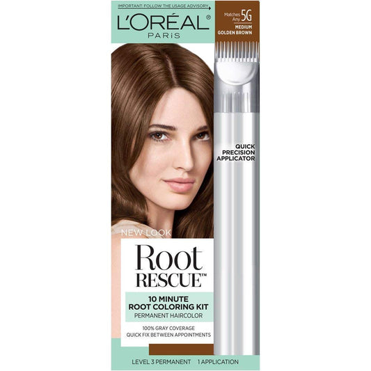 L'Oreal Paris Magic Root Rescue 10 Minute Root Hair Coloring Kit, Permanent Hair Color with Quick Precision Applicator, 100 percent Gray Coverage, 5G
