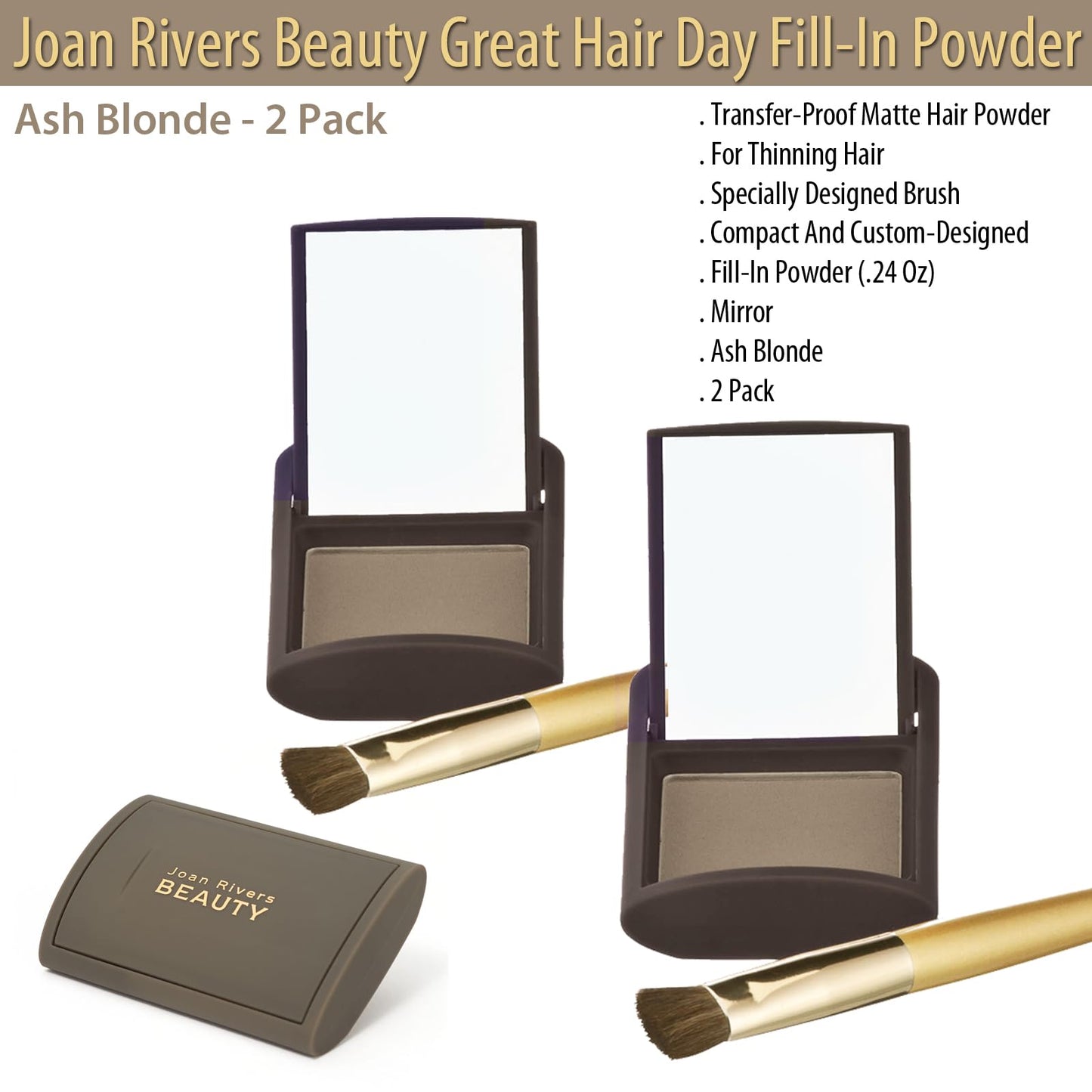 Joan Rivers Beauty Great Hair Day Fill-In Powder - Ash Blonde - Two Pack