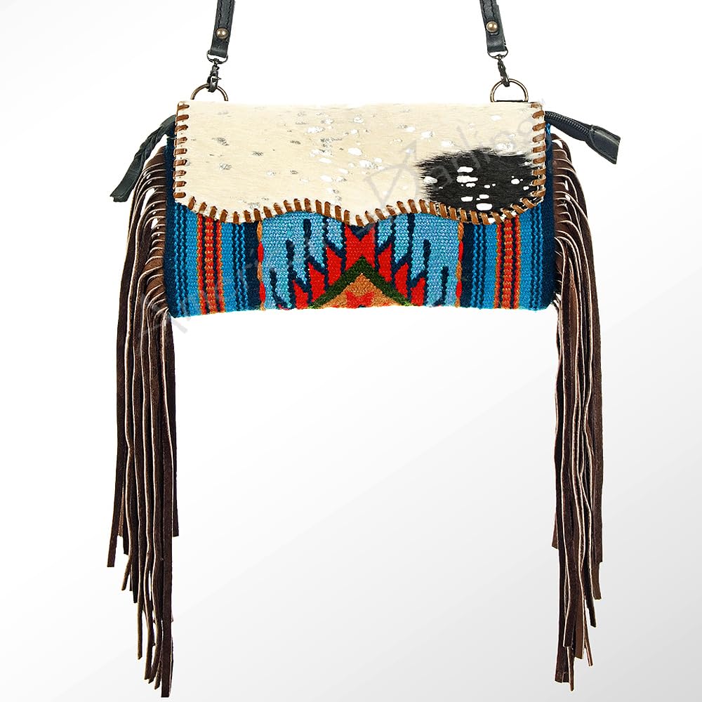 American Darling Women's Cross Body Bag Western Saddle Blanket Hair-On Genuine Leather Handbag and Ladies Purse