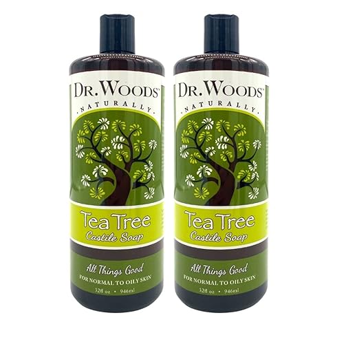 Dr. Woods Pure Tea Tree Liquid Castile Soap - Natural Castile Soap for Body, Hands, and Face with Vitamin E and Hemp Oil, for Men and Women - 32 Fl