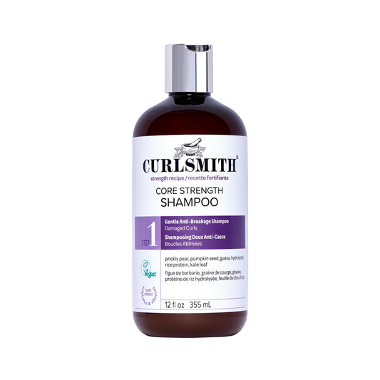 CURLSMITH Core Strength Shampoo - Strengthening Shampoo for Curly Hair, A Gentle Daily Cleanser for Weak Curls, For All Curl Types, Vegan & Cruelty