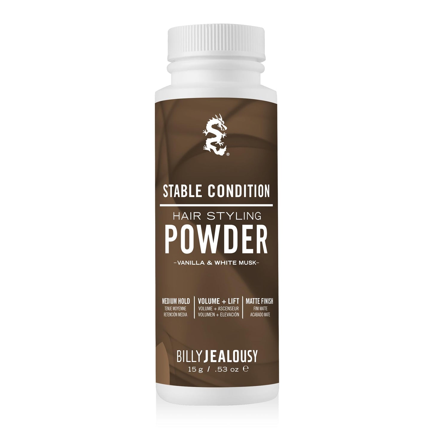 Billy Jealousy Stable Condition Hair Styling Powder - Volume & Texture Powder for Men, Medium Hold, Matte Finish, Vegan, Vanilla & White Musk Scent