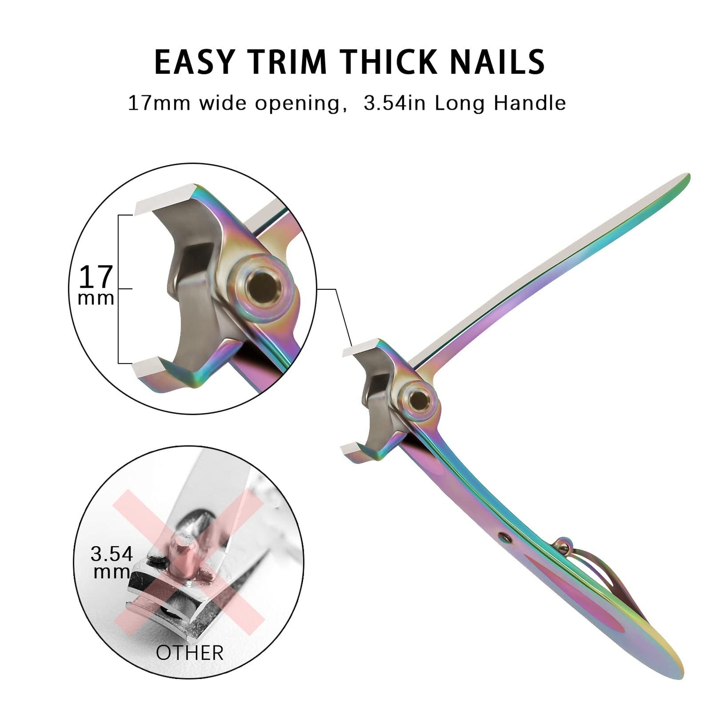 Werlla Toenail Clippers for Thick Nails, Toe Nail Clippers for Women, Long Handle Effortless 17mm Wide Jaw Opening for Men & Seniors, Extra Large