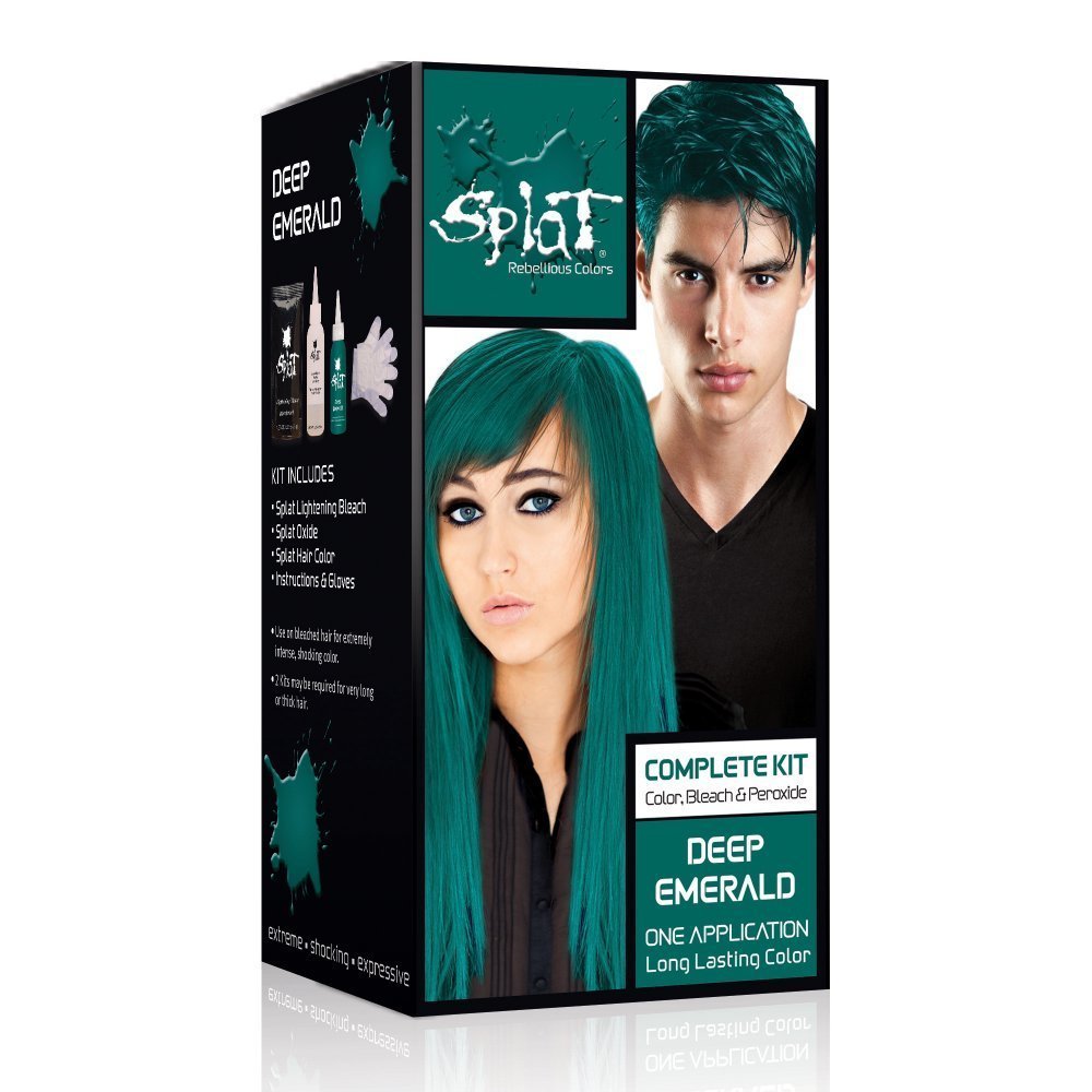 Splat Rebellious Colors Hair Coloring Complete Kit, Deep Emerald 1 ea (Pack of 4)