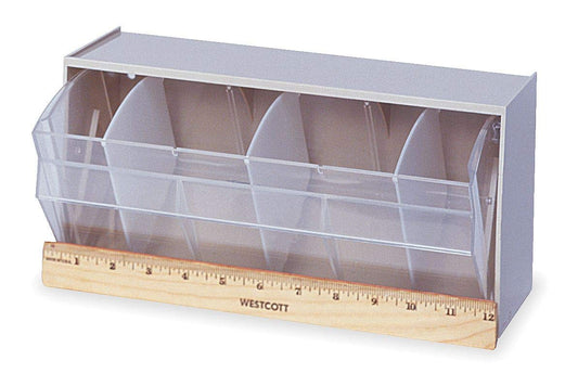 Quantum Storage Systems QTB410WT 1 Drawers Dividable Tip Out Bins Part Organizer White 6" H x 12" W x 6" D