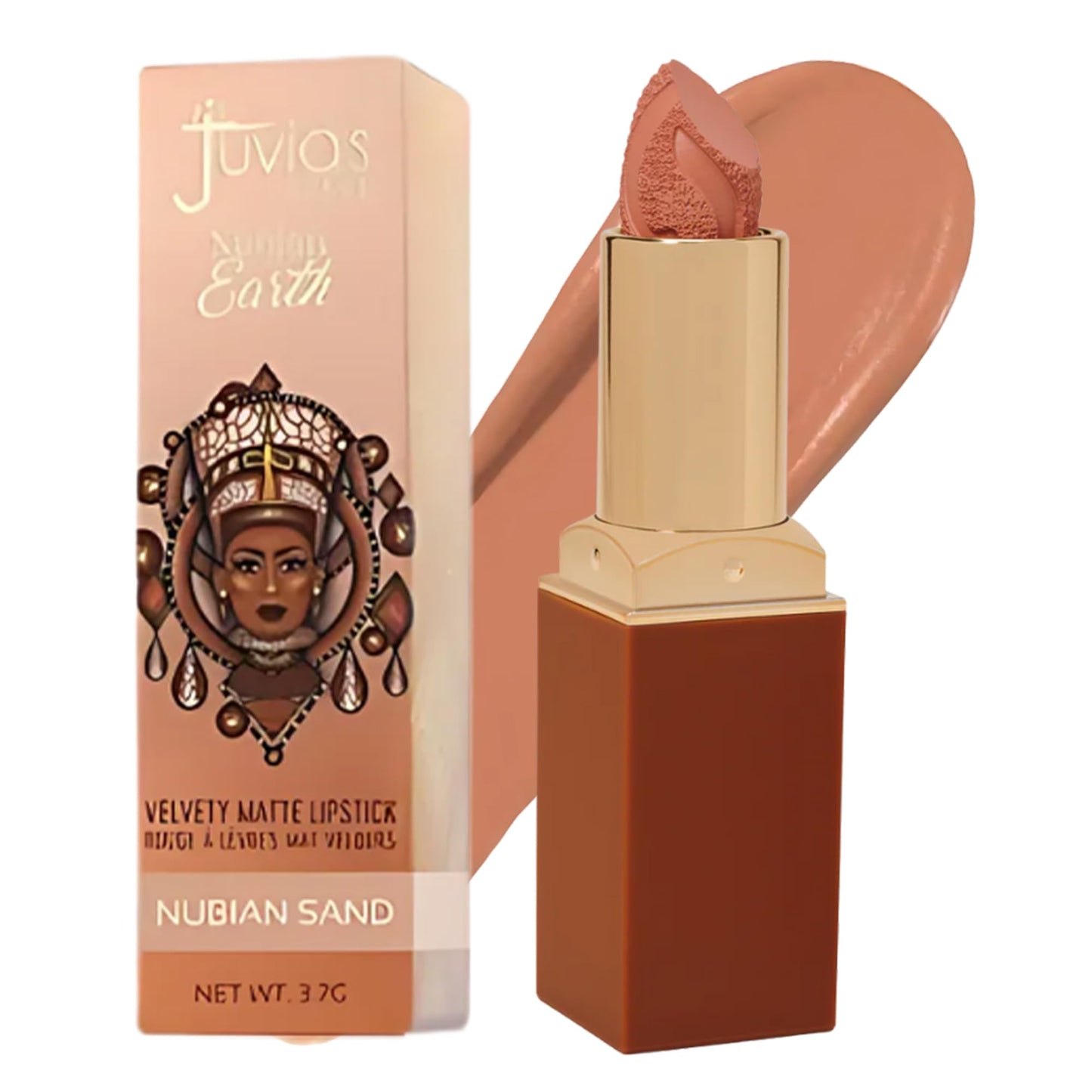 Juvia's Place Nubian Earth Matte Lipstick Nubian Sand - Hydrating, Long-lasting, Richly Pigmented Lip Makeup, Creamy Lipstick with Matte Finish,