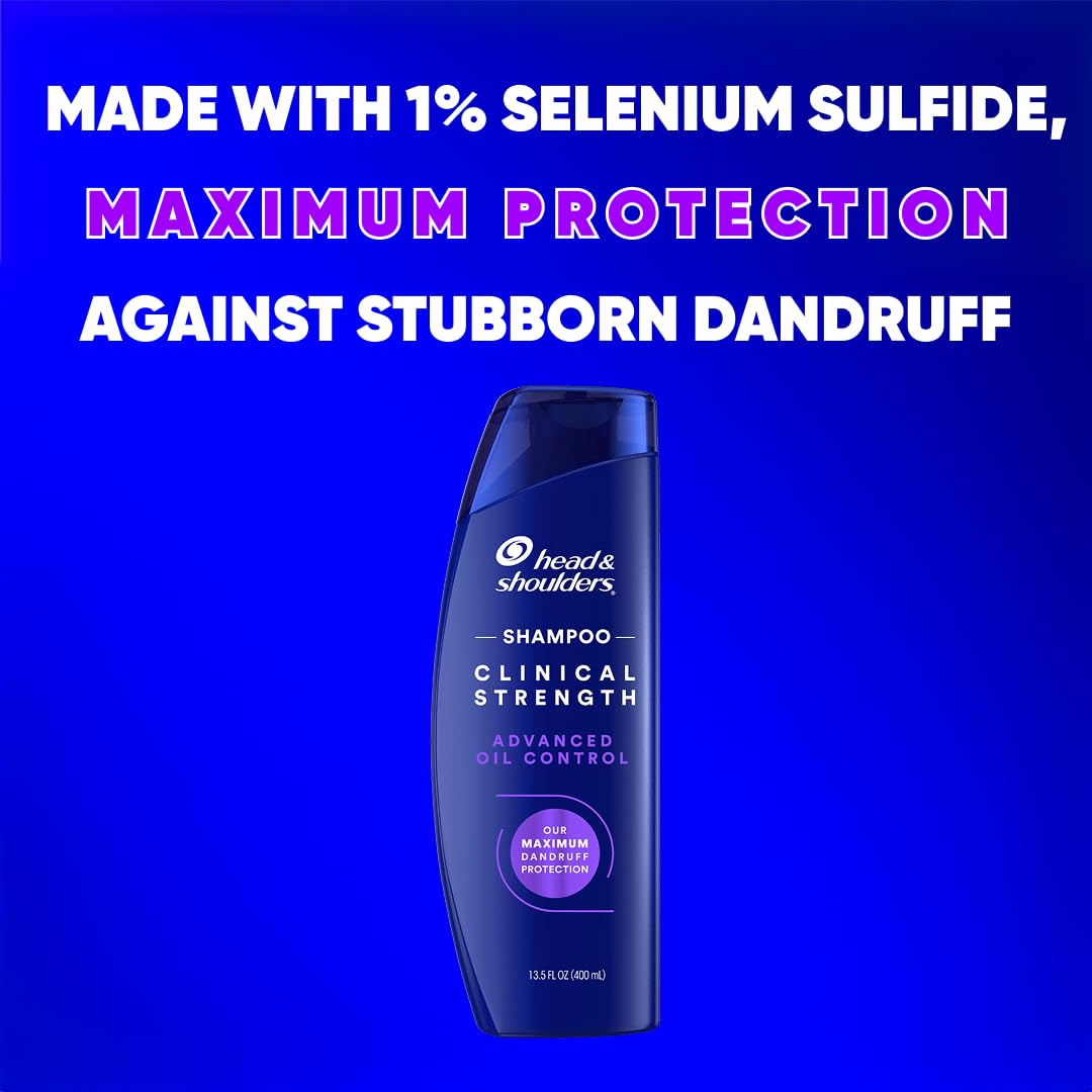 Head & Shoulders Anti-Dandruff Shampoo with 1% Selenium Sulfide, Clinical Strength Advanced Oil Control Twin Pack, Seborrheic Dermatitis Relief, Oily Beauty and Personal Care Head & Shoulders