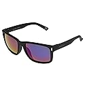 Panama Jack Women's Polarized Purple-Red Mirror Wrap Sunglasses, Black, 62mm