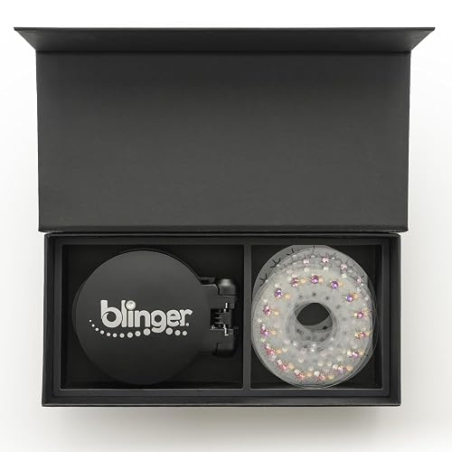 blinger® Vanity Starter Set - as seen on Shark Tank | Hair Gem Stamper + 150 Precision-Cut Glass Crystals | Easy To Use Hair-Safe Accessories