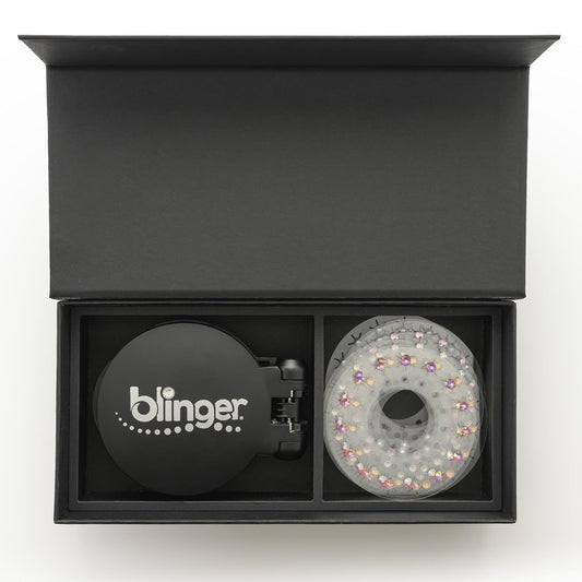 blinger® Vanity Starter Set - as seen on Shark Tank | Hair Gem Stamper + 150 Precision-Cut Glass Crystals | Easy To Use Hair-Safe Accessories