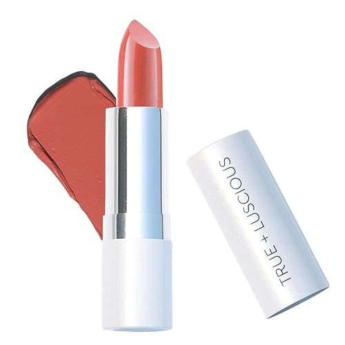 True + Luscious Super Moisture Lipstick | Satin Cream Lip Color for Lasting Hydration | Hyaluronic Acid Konjac Root Powder | Vegan Cruelty-Free