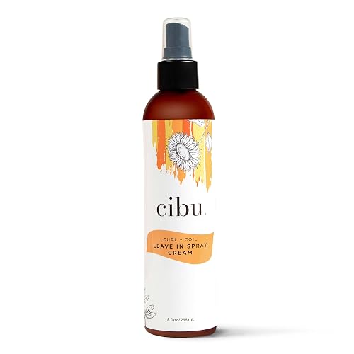 CIBU Curl + Coil Leave In Spray Cream, 8oz - Hair Detangler Spray for Women to Revitalize & Activate Curls and Coils - with Aloe to Replenish