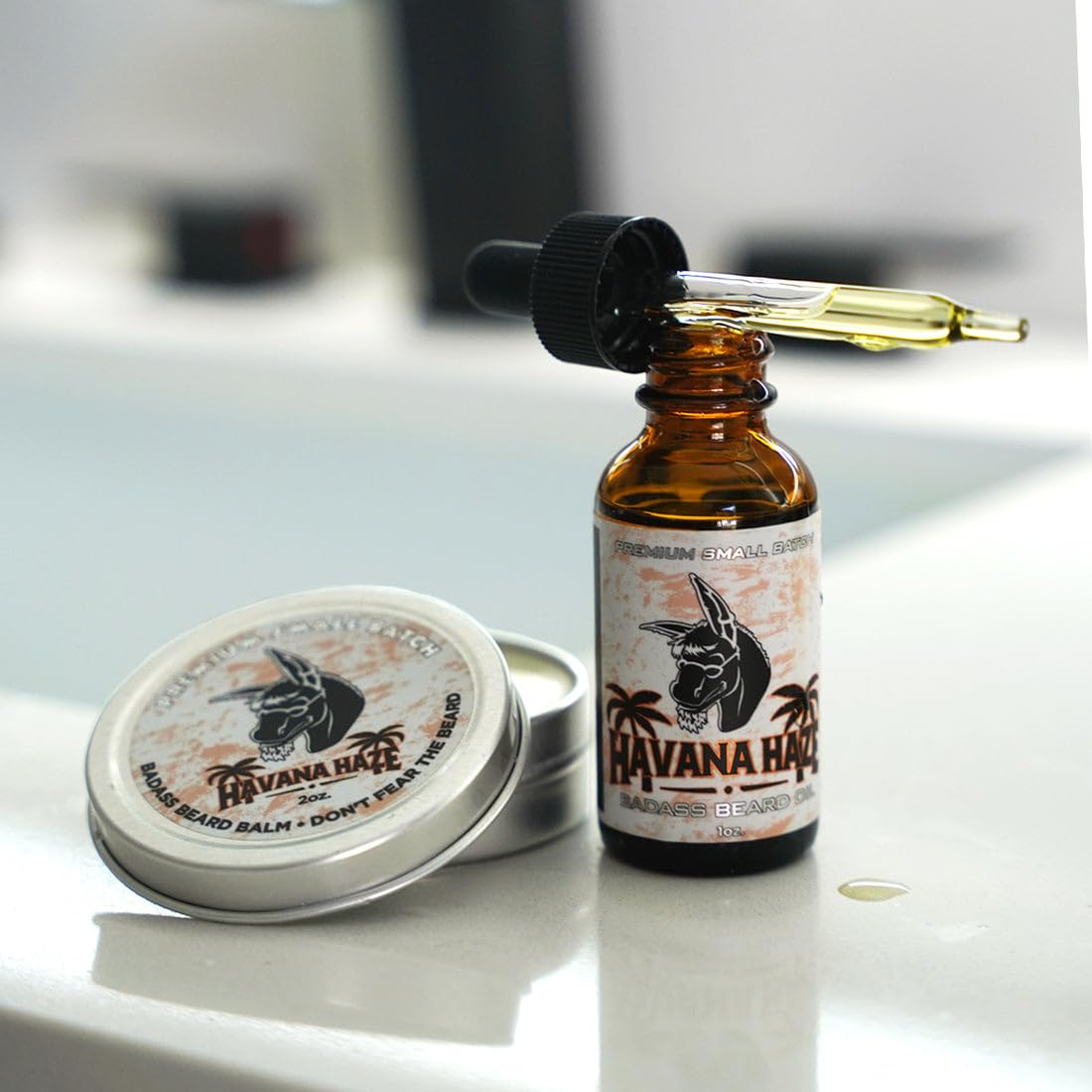 Badass Beard Care Beard Oil For Men - Havana Haze, 1 oz - 100% Natural and Organic Food-grade Ingredients, Soften Hair and Hydrate Skin Beauty and Personal Care Badass Beard Care