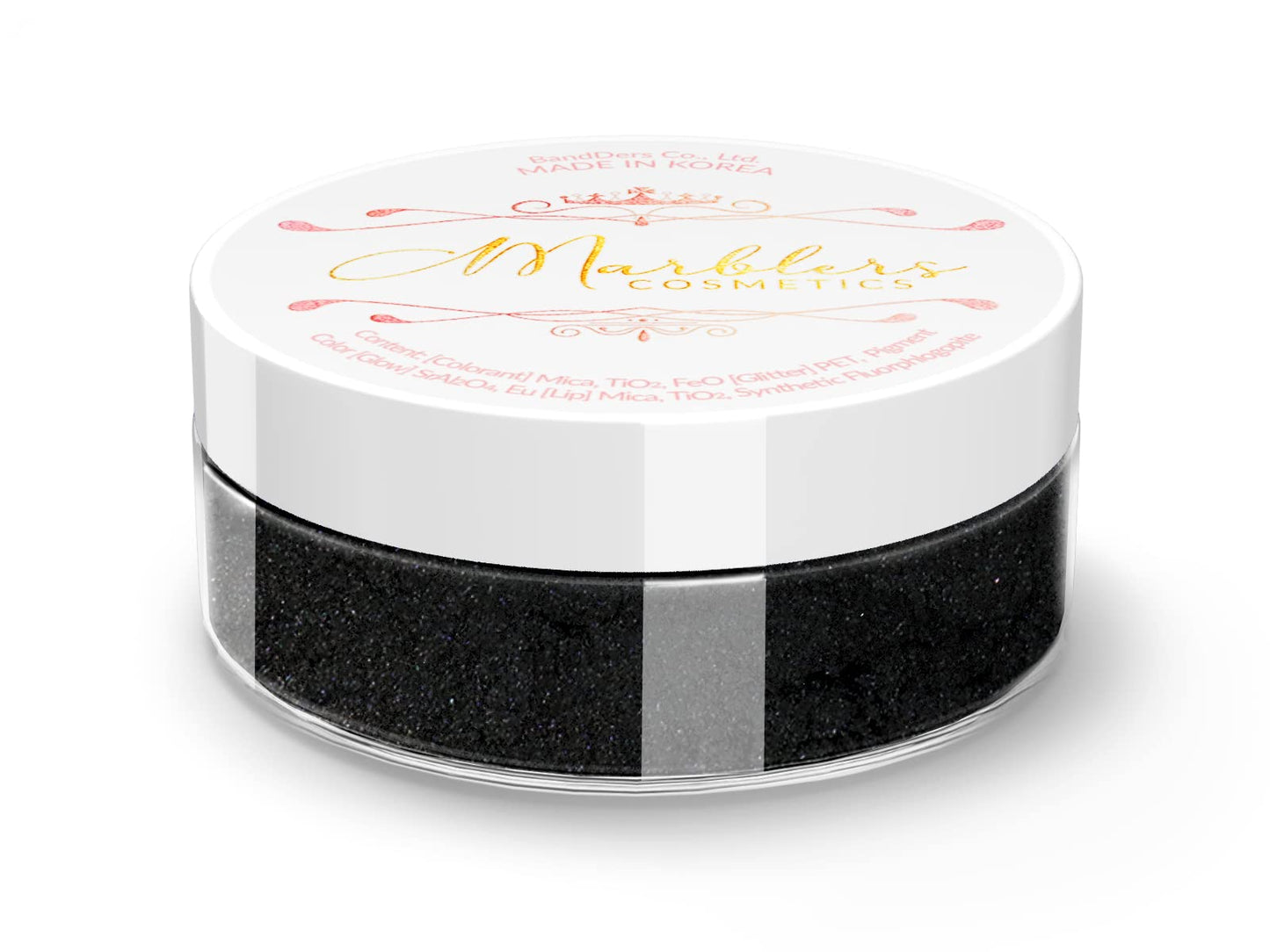 MARBLERS Fine Natural Mica Powder [True Black] 0.11oz (3g) | Highly Pigmented | Non-Toxic, Vegan, Cruelty-Free | Eyeshadow, Body Butter, Nail Polish