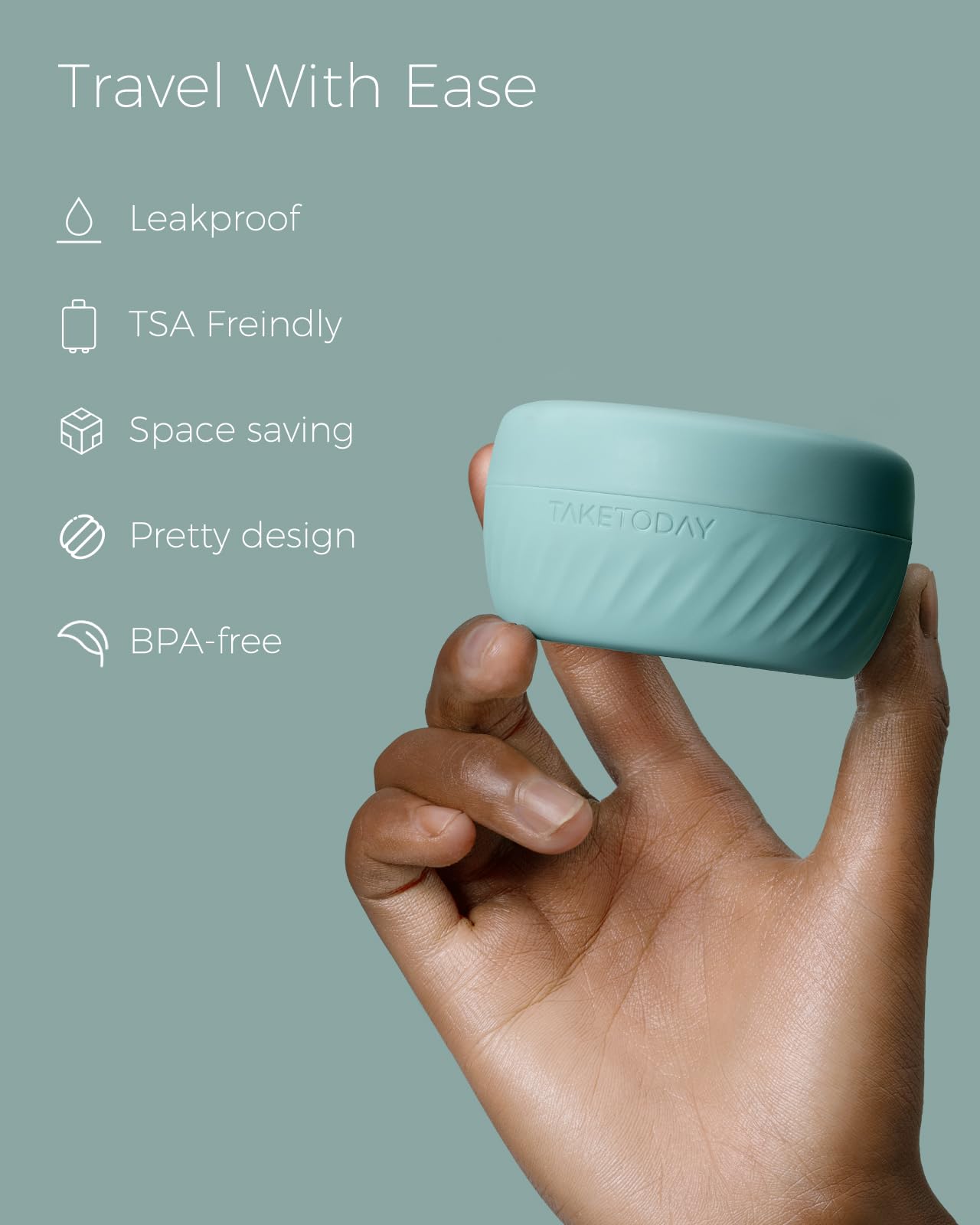 TakeToday Travel Containers for Toiletries, 2oz, 4 Pack, Apricot Beauty and Personal Care TakeToday