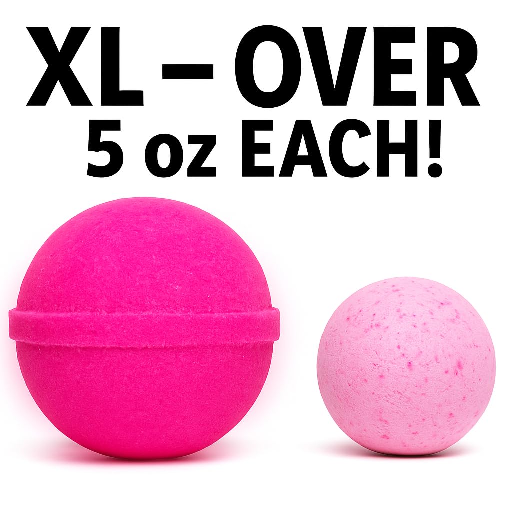 Lady Balls Bath Bombs - Massive XL 2 Pack Pink Fizzers - Funny Gift for Women, Moms, Sisters & Friends - Handmade Relaxation Bath Soak by Gears Out