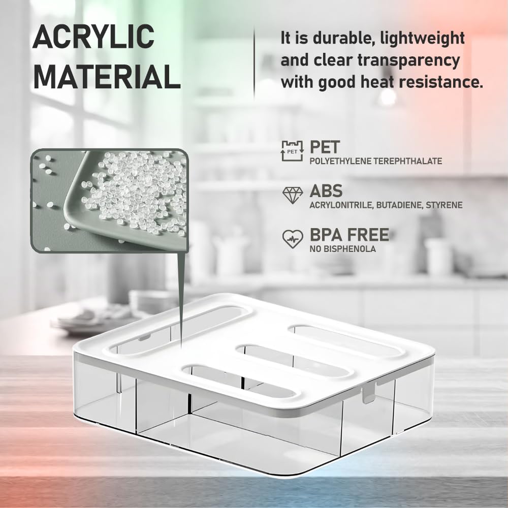 FALAH Food Storage Bag Organizer, 4 in 1 Plastic Bag Organizers for Kitchen Storage, Baggie Organizer for Drawer with Removable Labels, Gallon…