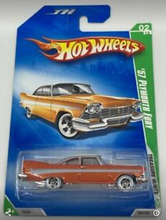 2009 Hot Wheels Treasure Hunts, 1957 Plymouth Fury, 02 of 12, 044/190 (1 Each) 1:64 Scale
