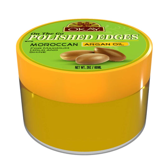 OKAY Polished Edges With Argan Oil No Flaking All Day Hold Edge Control For Hairline Sideburns Silicone,Paraben Free For All Hair Types and Textures