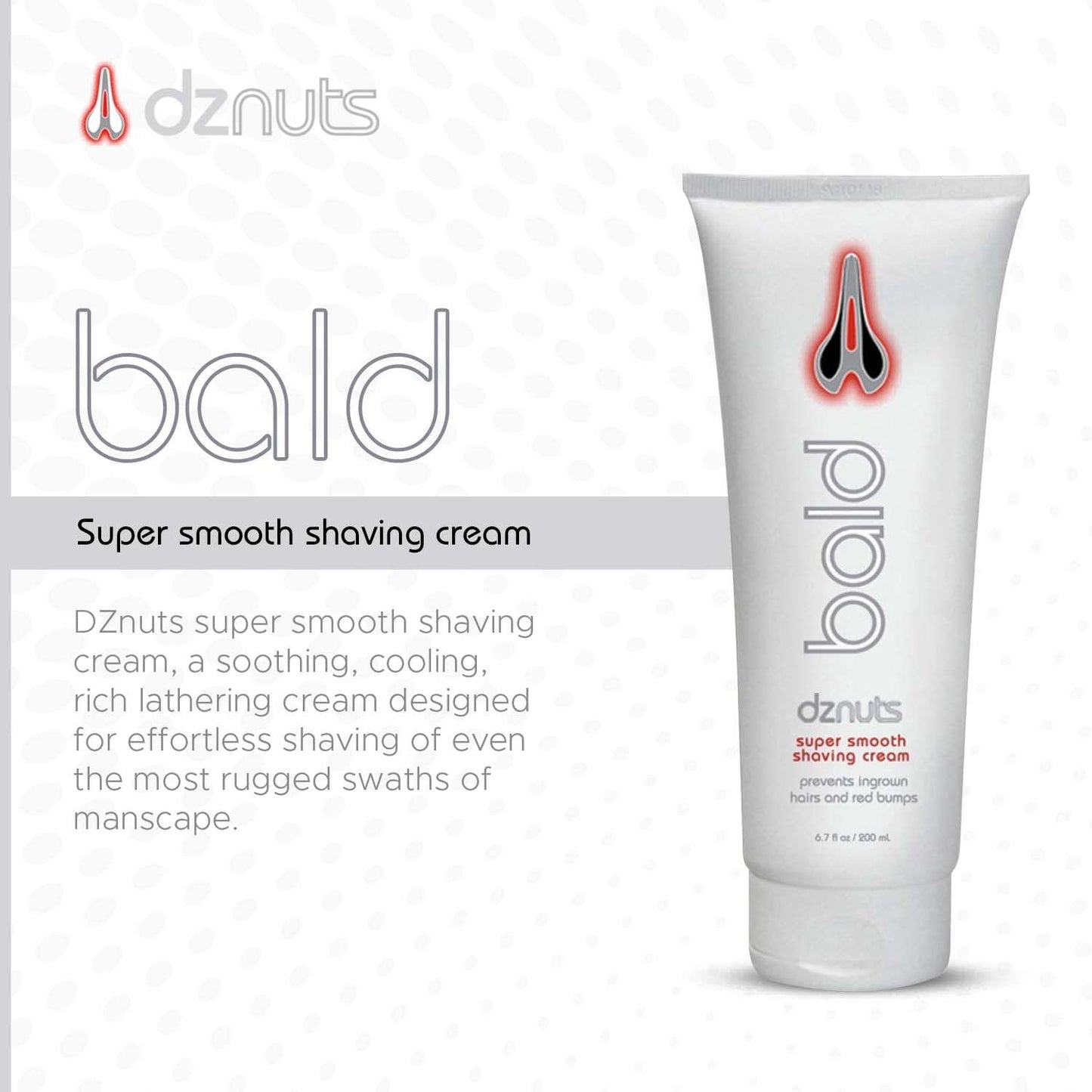 dznuts - Bald Super Smooth Shaving Cream - Prevents Razor Burns, Ingrown Hairs, Cooled and Moisturized Skin - 6.7 fl. oz, 2 Pack Beauty and Personal Care dznuts