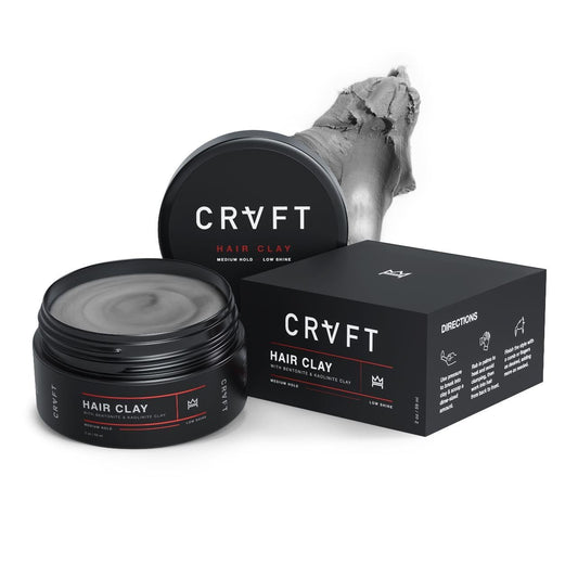 CRVFT Hair Clay 2oz | Medium Hold/Zero Shine Matte Finish | Add Volume & Texture | Ideal for Textured, Short & Medium Styles | Reworkable | [High