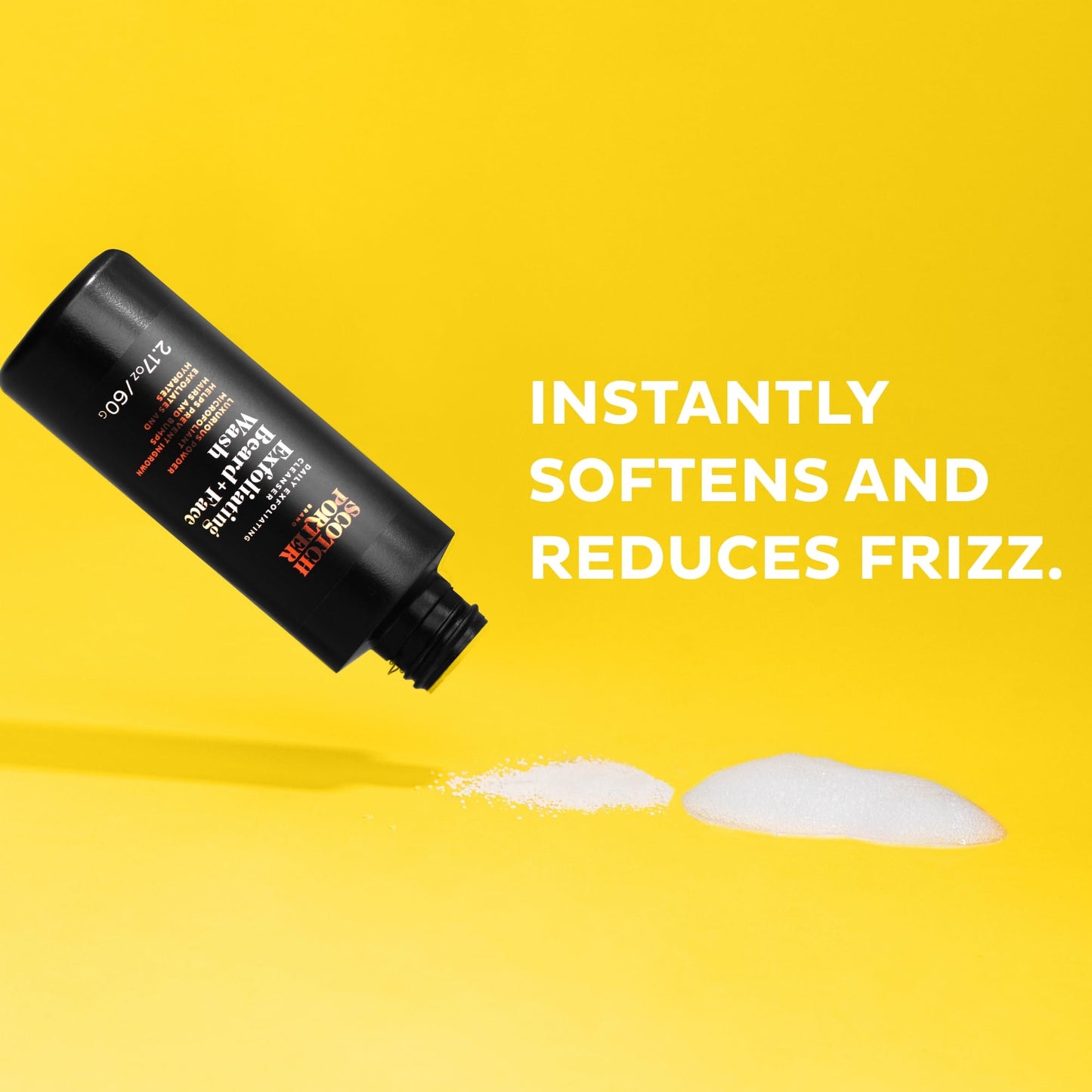 Scotch Porter Exfoliating Beard Wash & Face Cleanser for Men, Travel Friendly | Formulated with Non-Toxic Ingredients, Free of Parabens, Sulfates
