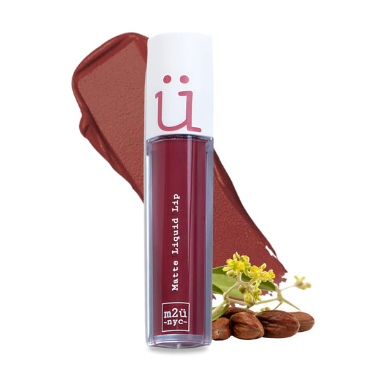 M2U NYC Rosewood Matte Liquid Lipstick - Long Lasting High Impact Color with Up to 17H Wear - Matte Lipstick for Women - No Budge, Lightweight Creamy