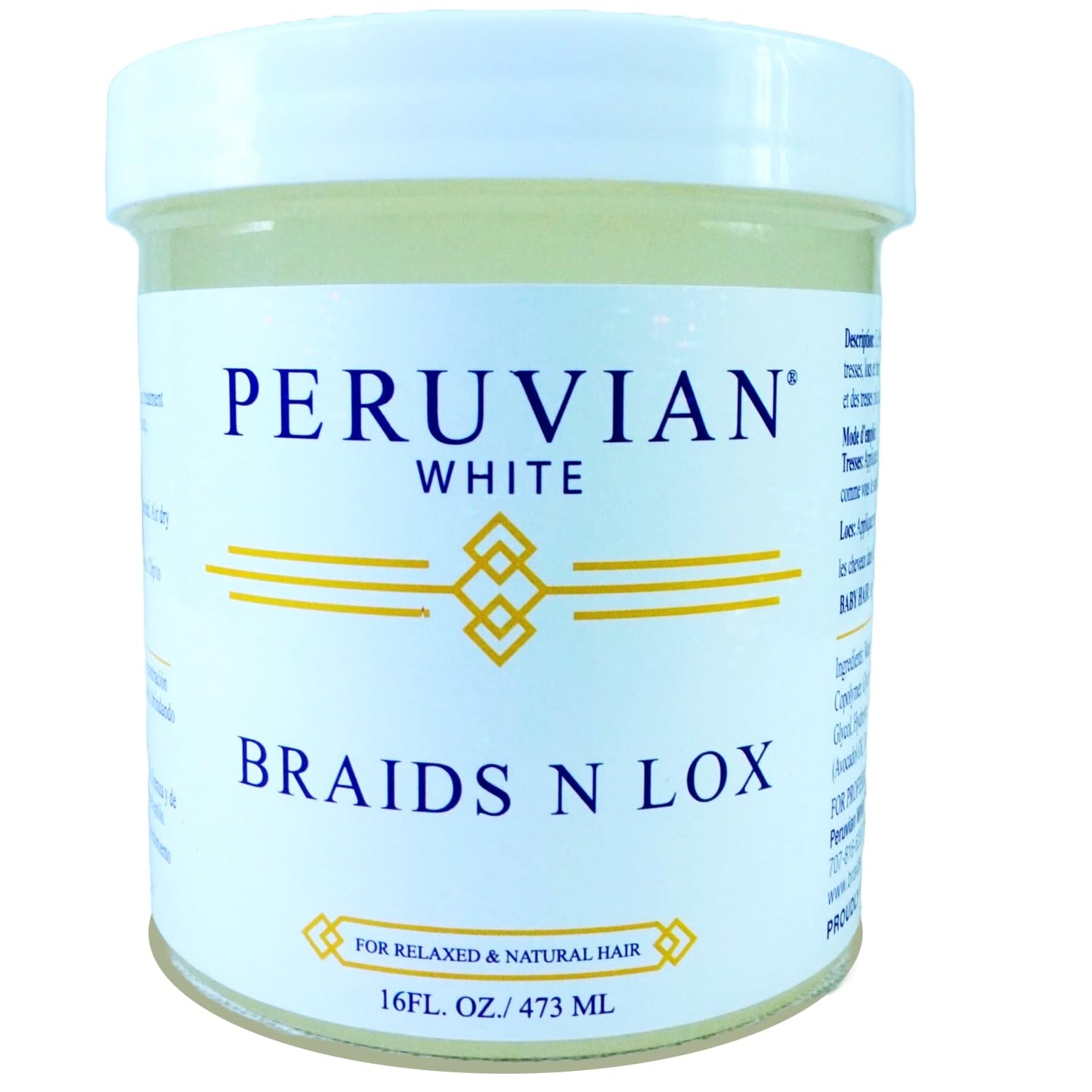 Peruvian white Braids N Lox Gel - Smooths Edges,Locks in Style