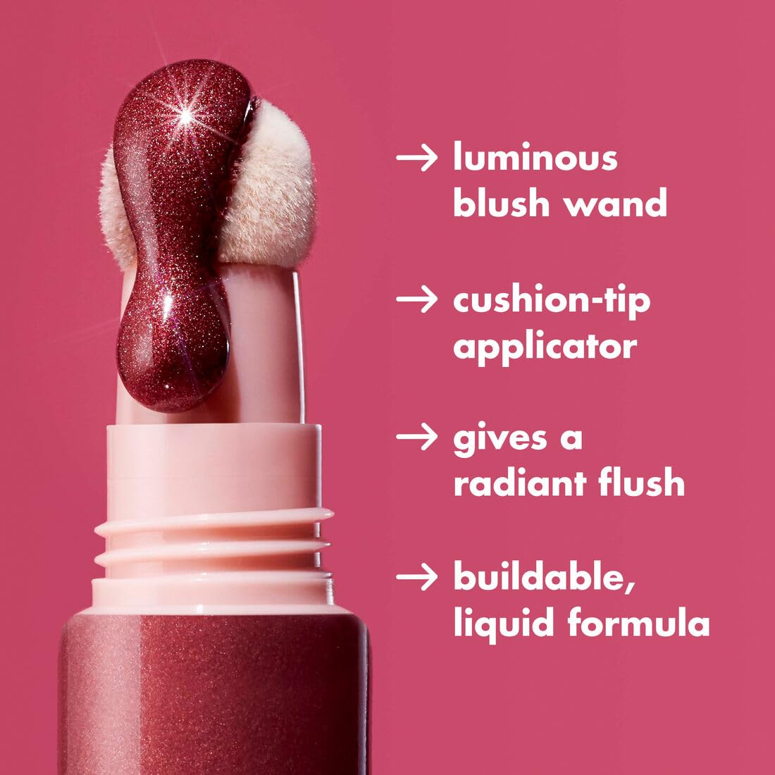 e.l.f. Halo Glow Blush Beauty Wand, Liquid Blush Wand For Radiant, Flushed Cheeks, Infused With Squalane, Vegan & Cruelty-free, Berry Radiant