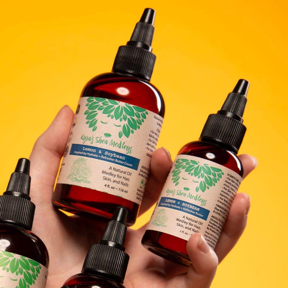 Multiuse Lemon + Soybean Oil Medley for Face, Body, and Hair - Natural Soya Bean Oil, Shea Nut Oil, Lemon Essential Oil, and Vitamin E - Seals in